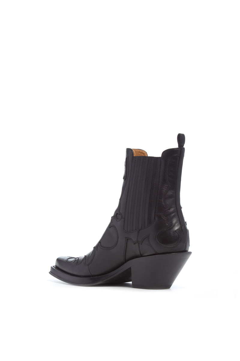 GABRIELA HEARST Cassidy Cowboy Ankle Boot in Black Leather outlook