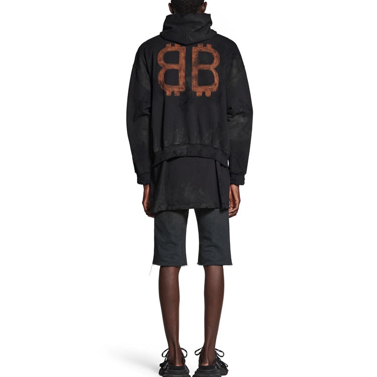 Balenciaga Crypto Hoodie Medium Fit 'Black Faded' 742603TOVN71055 - 4