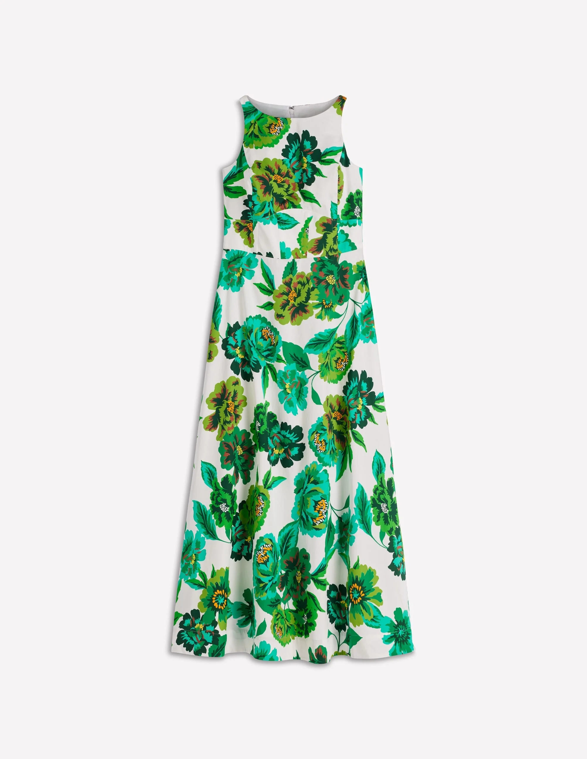 Silvia Boned Bodice Maxi Dress-Green Opulent Blossom - 1
