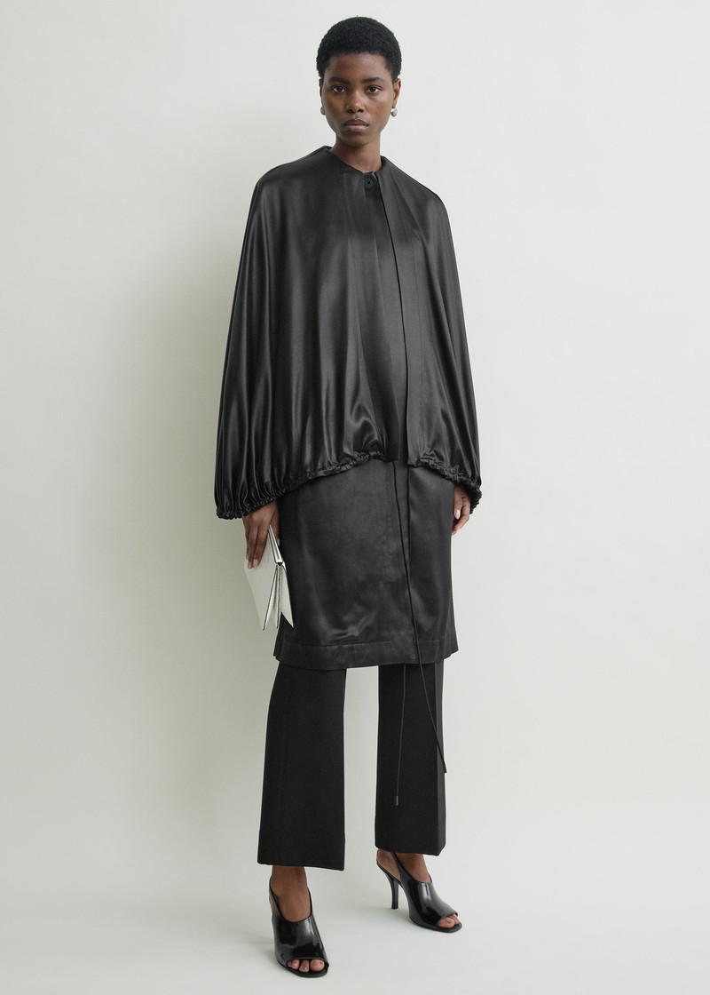 TOTEME Detachable cape evening coat black outlook