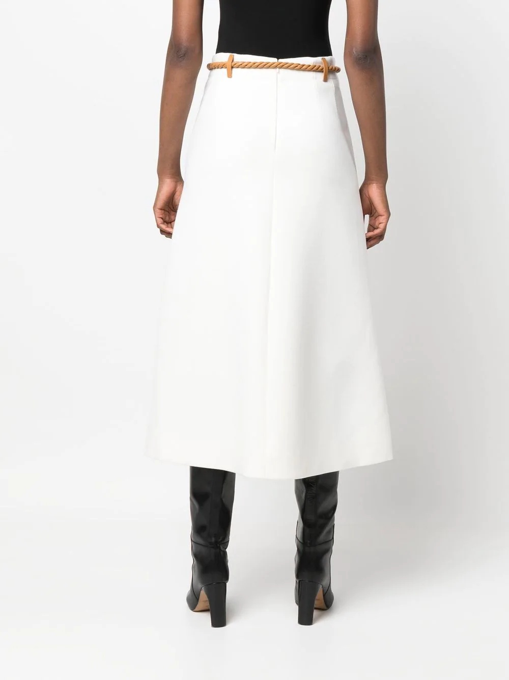 rope-style belted midi skirt - 4