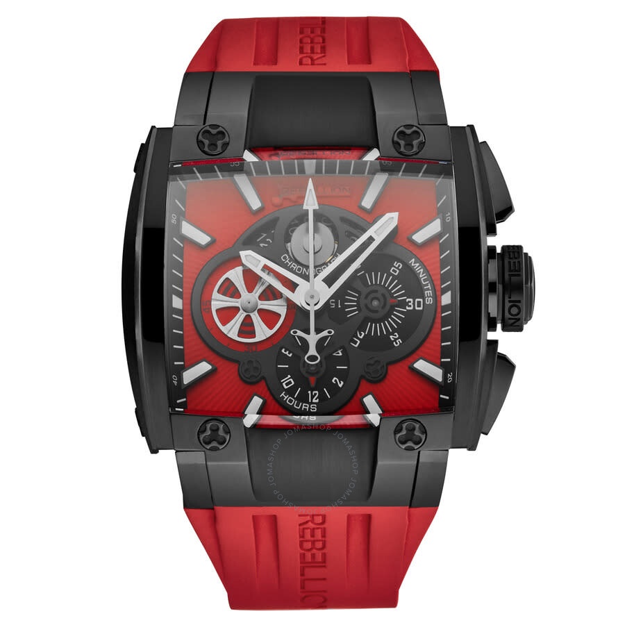 Rebellion - Rebellion Re1 Chronograph Automatic Red Dial Men's Watch RB.RE1.CH.SB.RD - 1