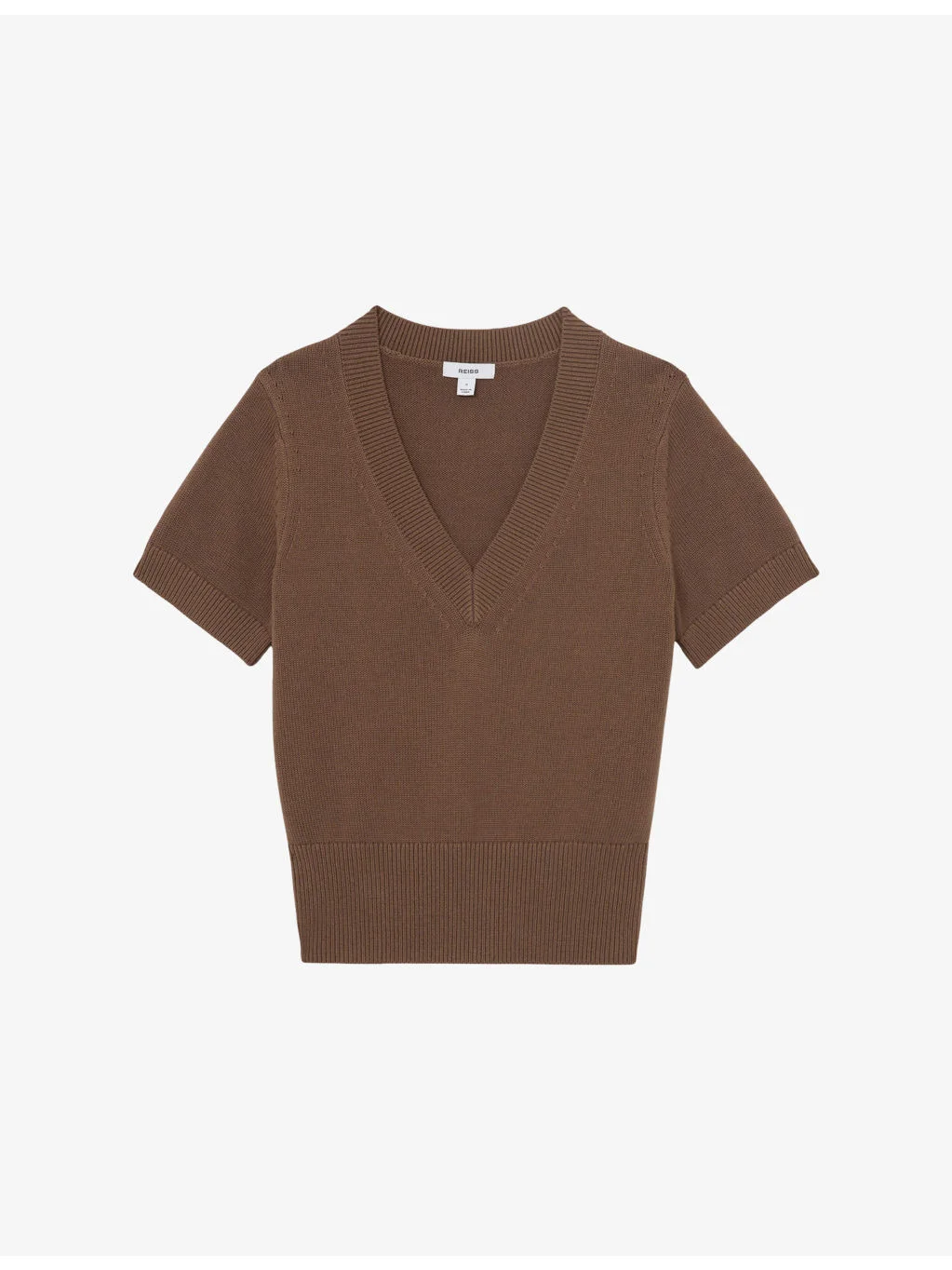 Valerie V-Neck Cotton and Wool-Blend Knitted Top - 1