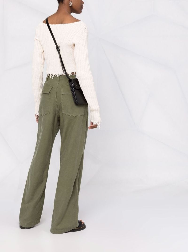 low-rise wide-leg trousers - 4