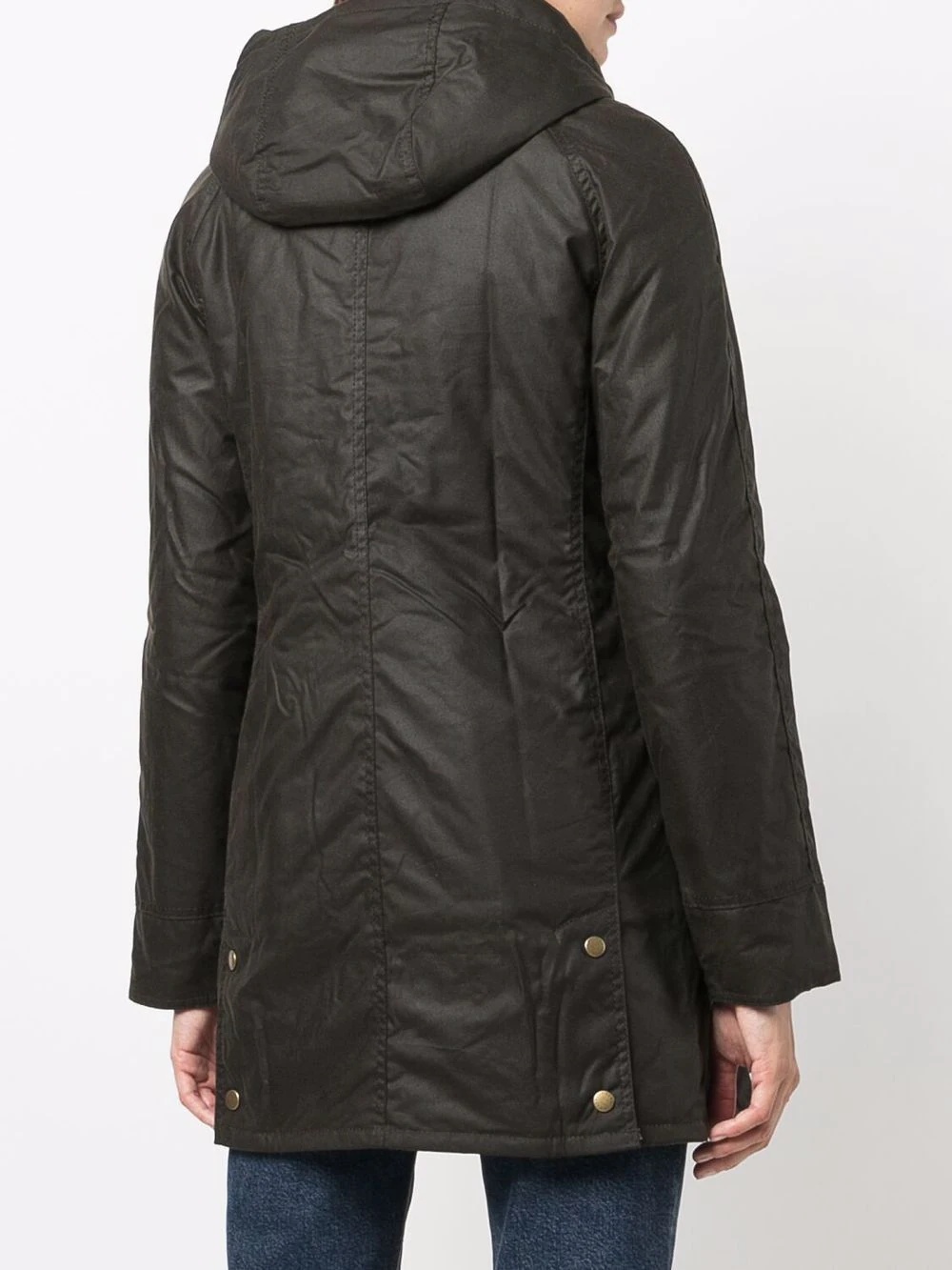 wax-coated buttoned-up coat - 4
