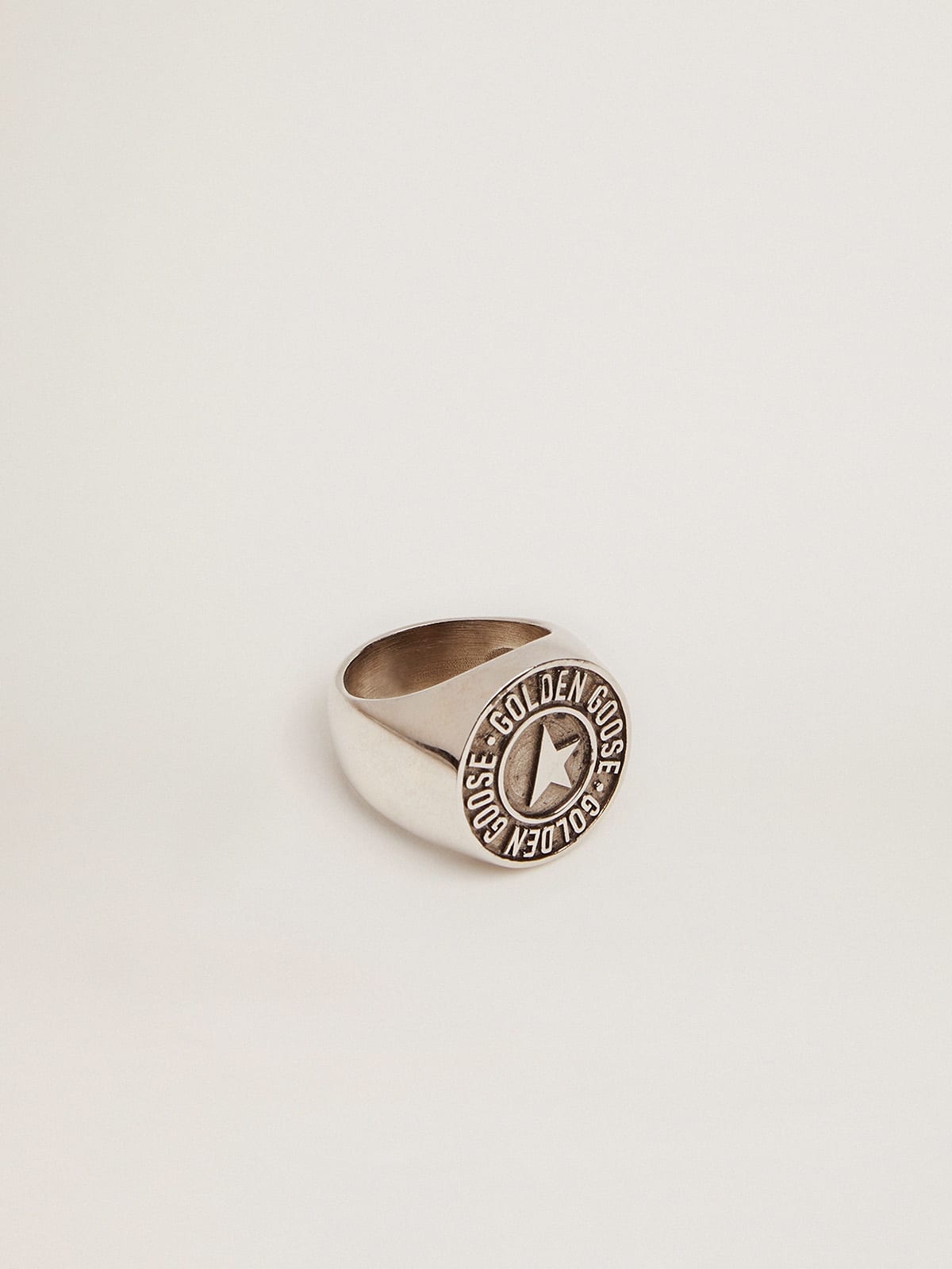Men's ring in antique silver color - 1