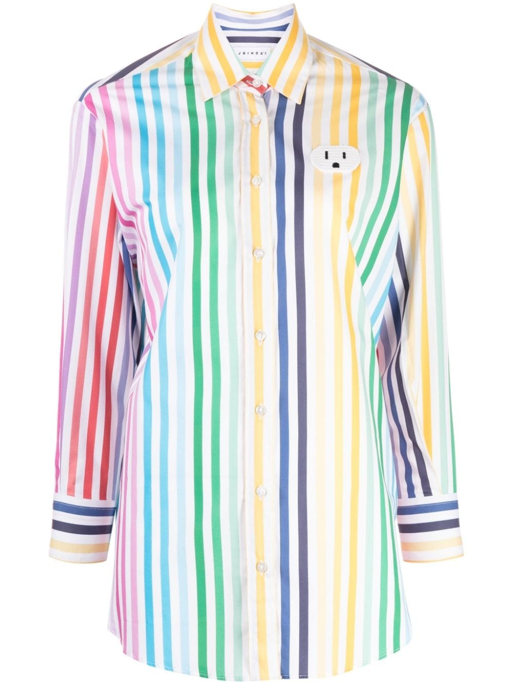 smiley-motif striped shirt - 1
