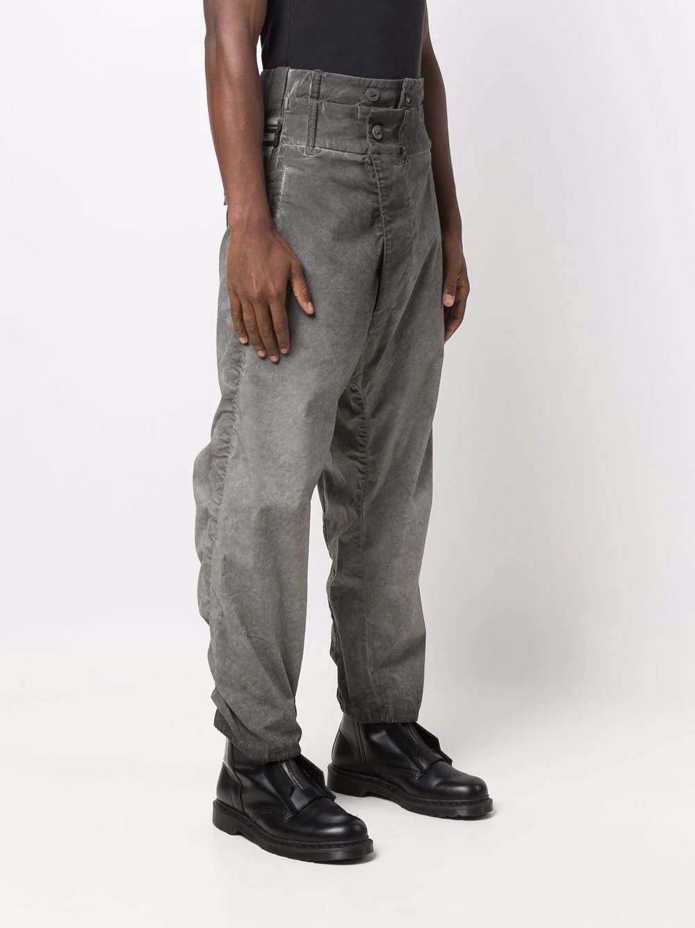 faded-effect drop-crotch trousers - 3