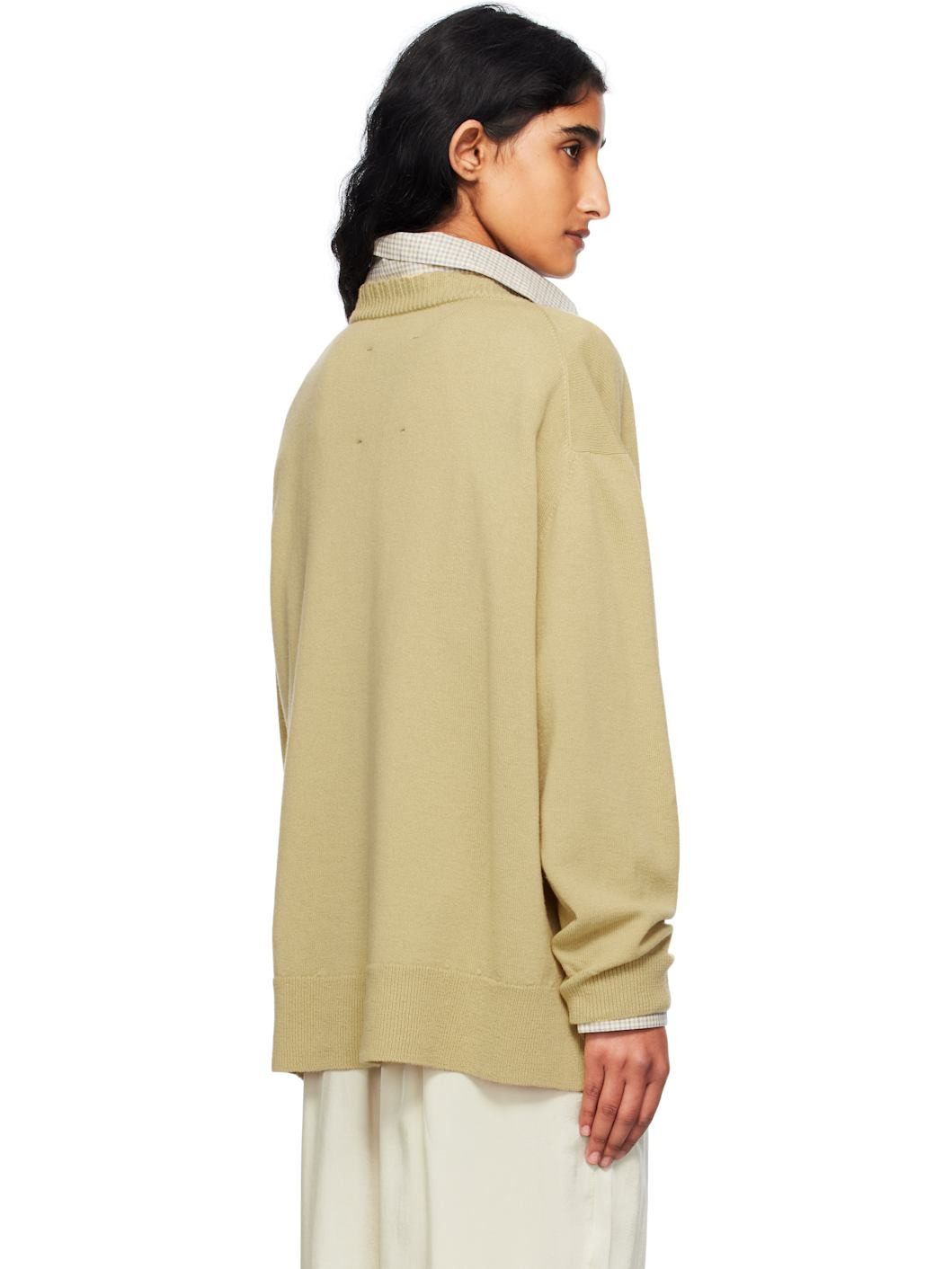 Yellow Merino Wool Classic Cardigan - 3