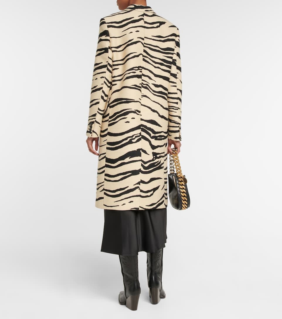 Printed double-breasted coat - 3