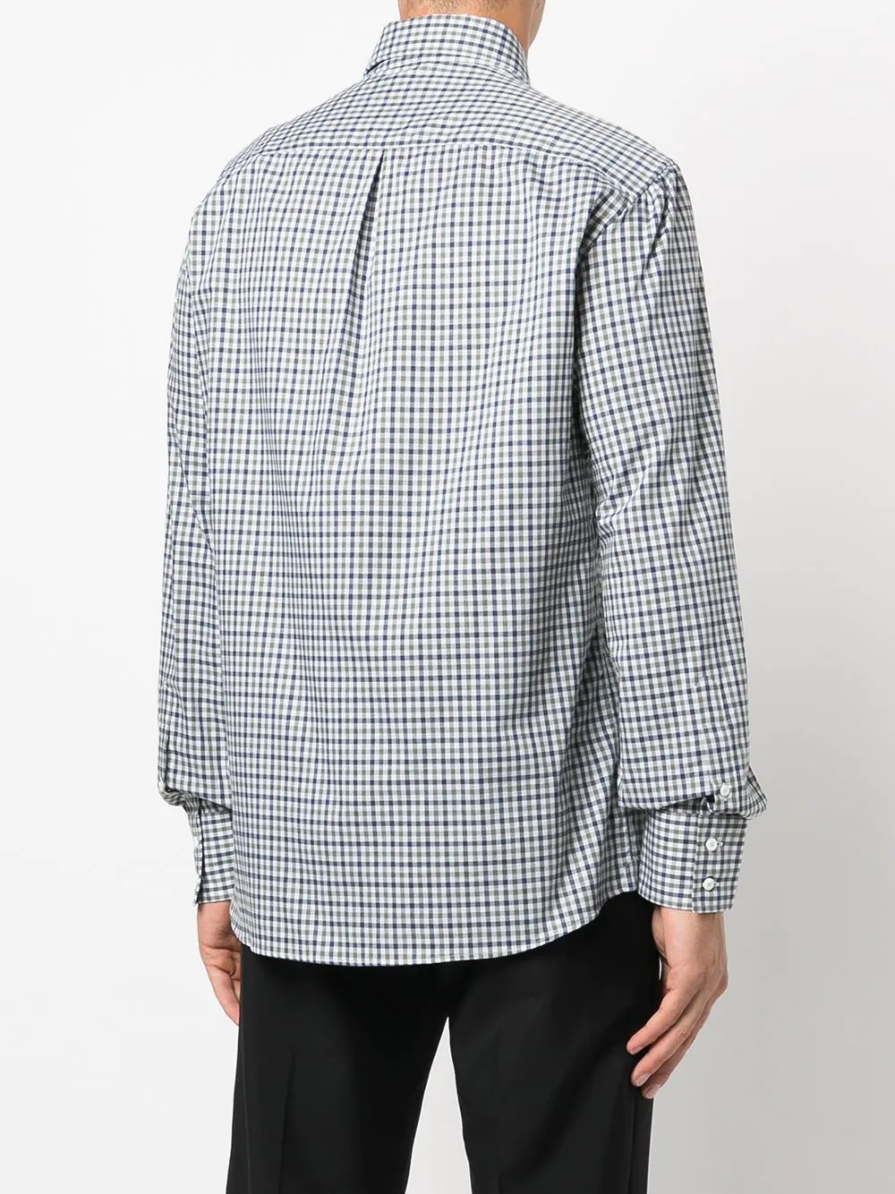 checked-print cotton shirt - 4