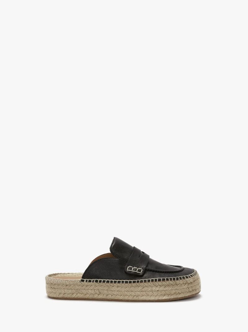 LEATHER ESPADRILLE LOAFER MULES 1