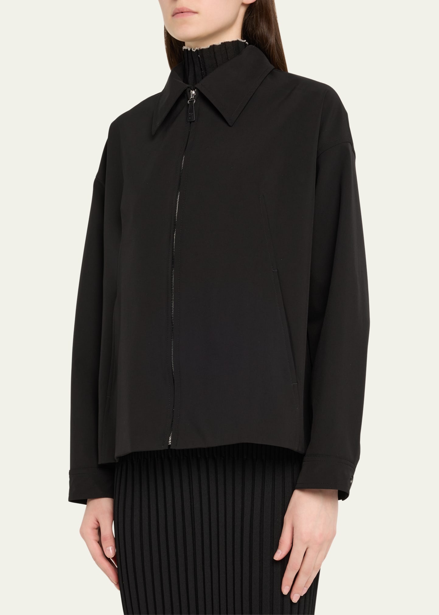 Sibyl Zip Front Stretch Nylon Jacket - 4
