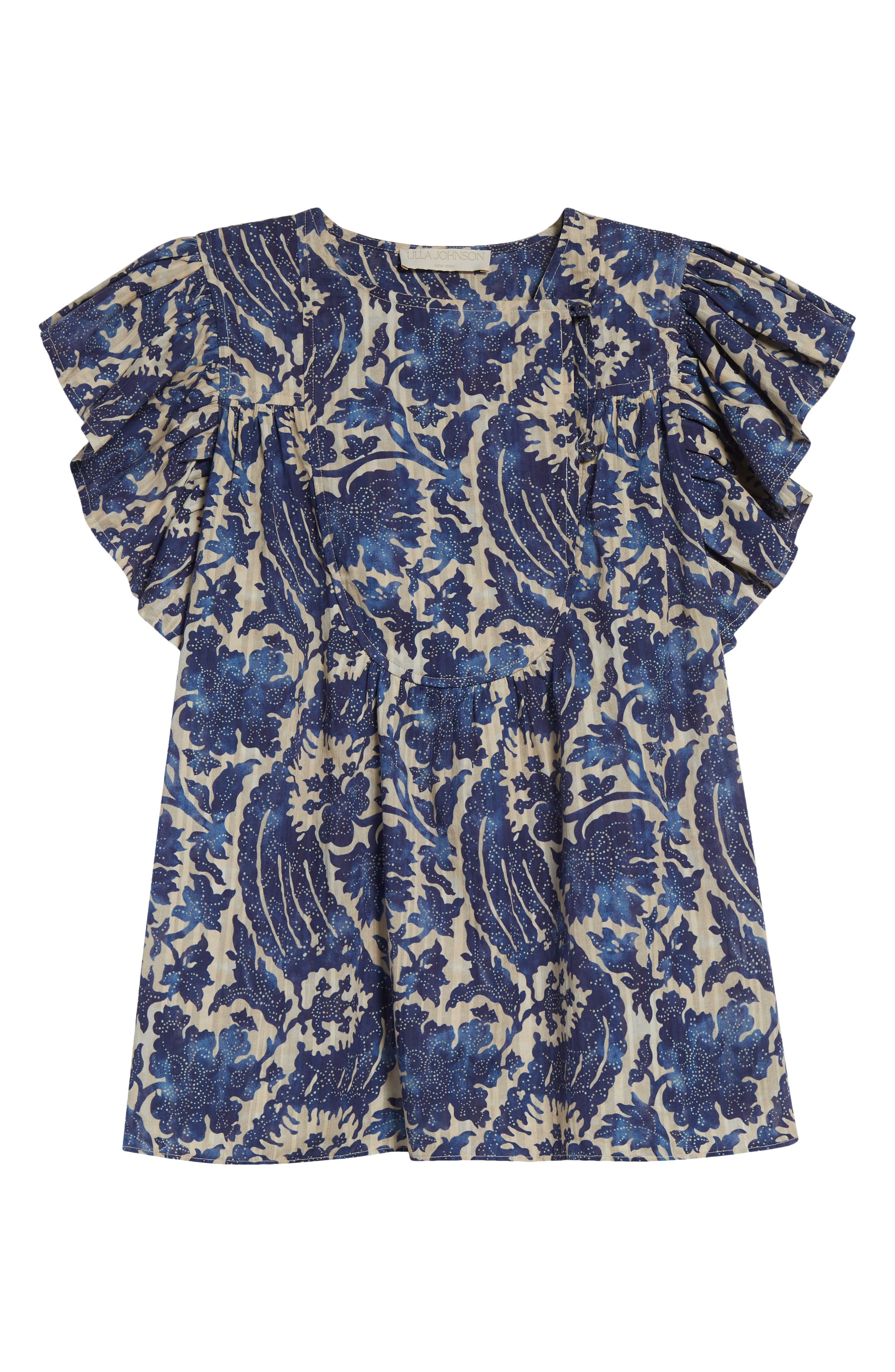 Ulla Johnson Sienna Flutter Sleeve Top in Ocean at Nordstrom - 5