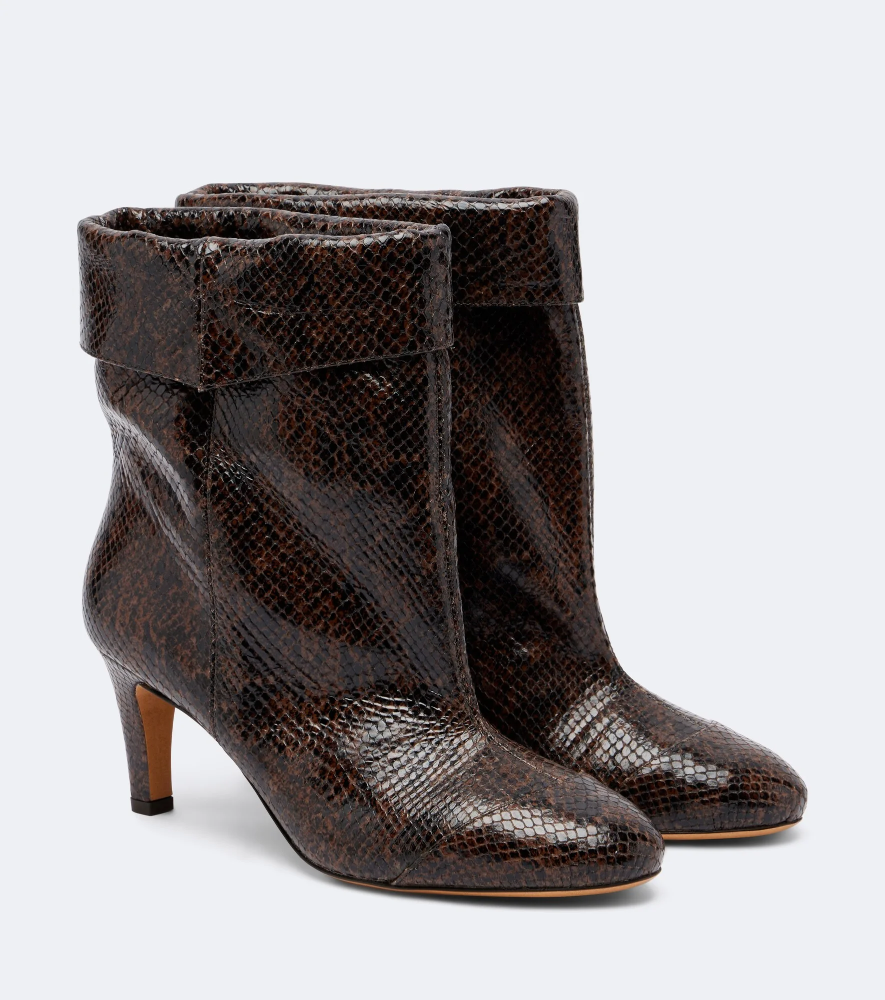 Eldra snake-effect leather ankle boots - 1
