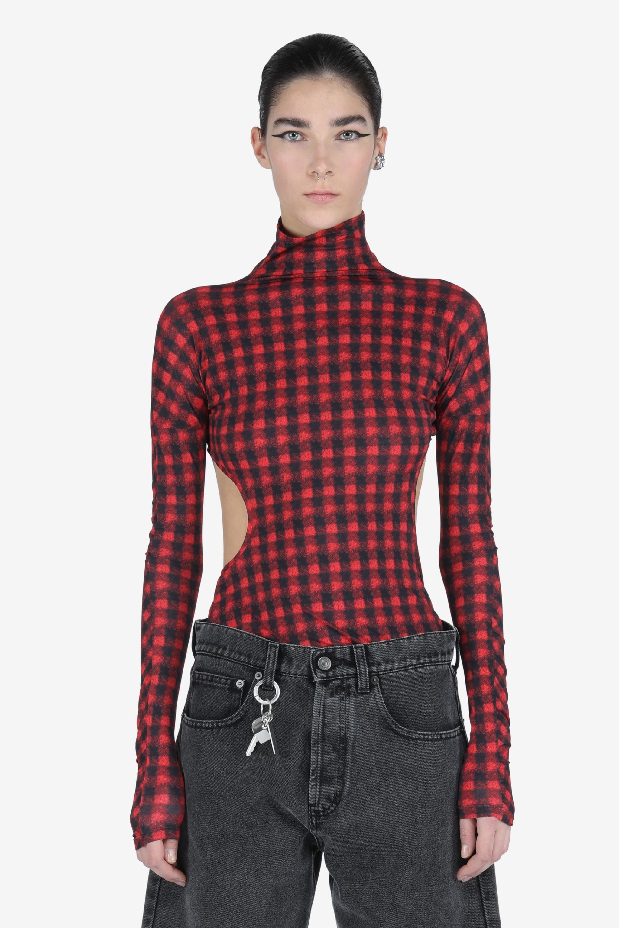 BACKLESS CHECKED TOP - 1