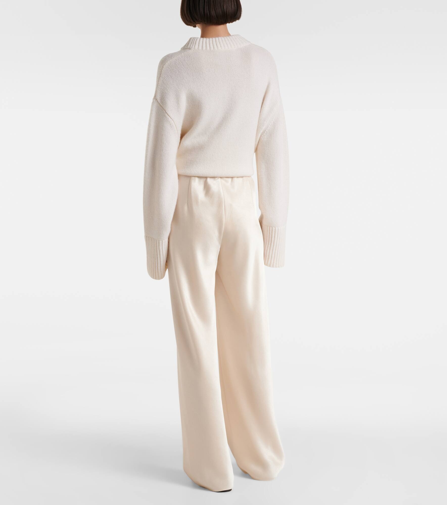 High-rise satin wide-leg pants - 3