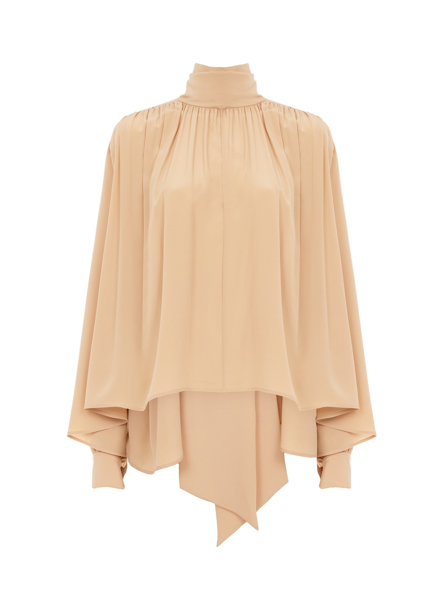 BOXY LAVALLIÈRE BLOUSE IN SILK GEORGETTE - 1