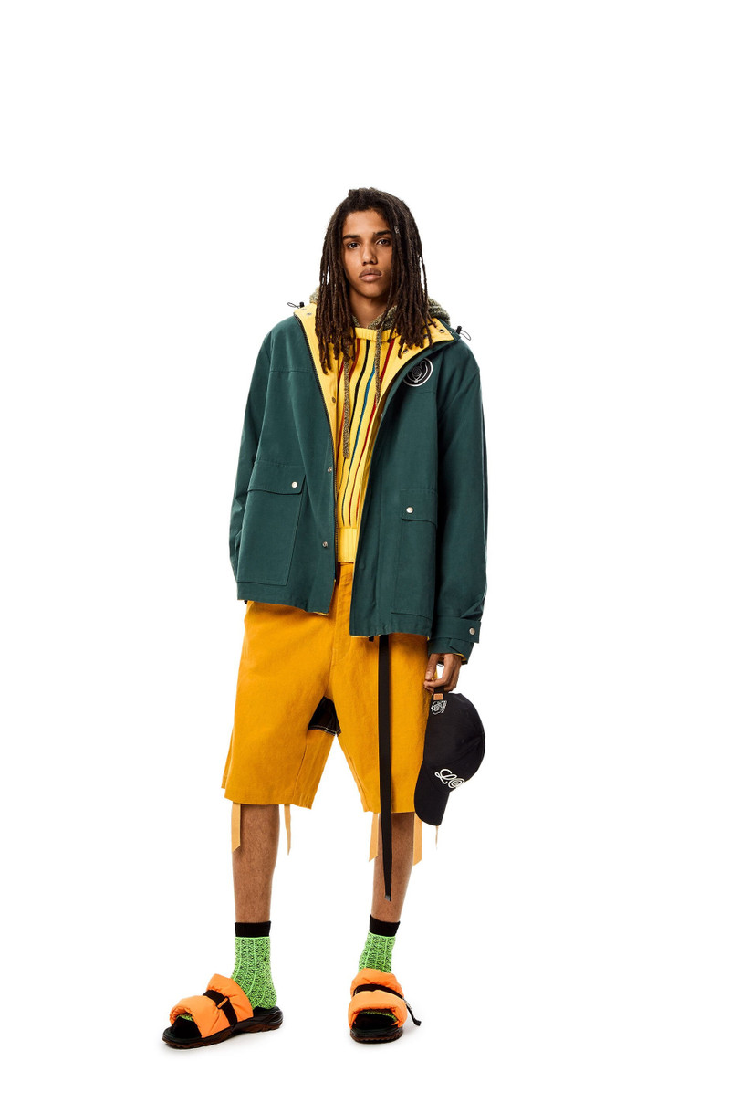 Loewe Bi-material bermuda shorts in cotton and linen outlook