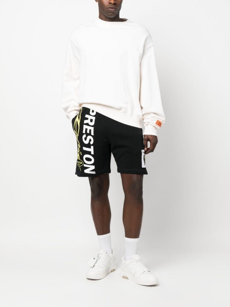 Heron Preston logo-print jersey track shorts outlook