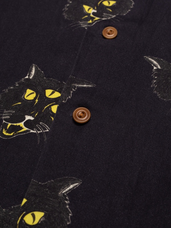 Arvid The Cat Hawaii Shirt Antracite - 5