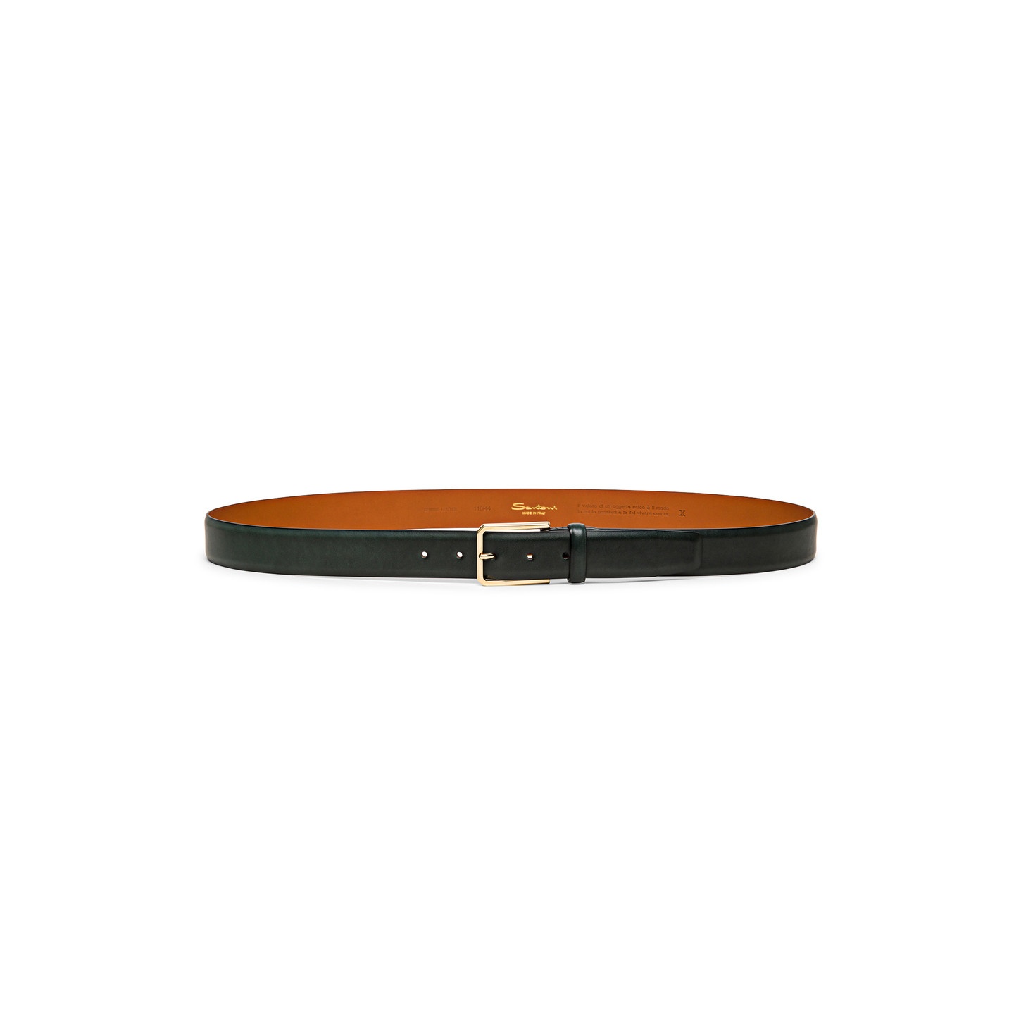 Men’s green leather adjustable belt - 2