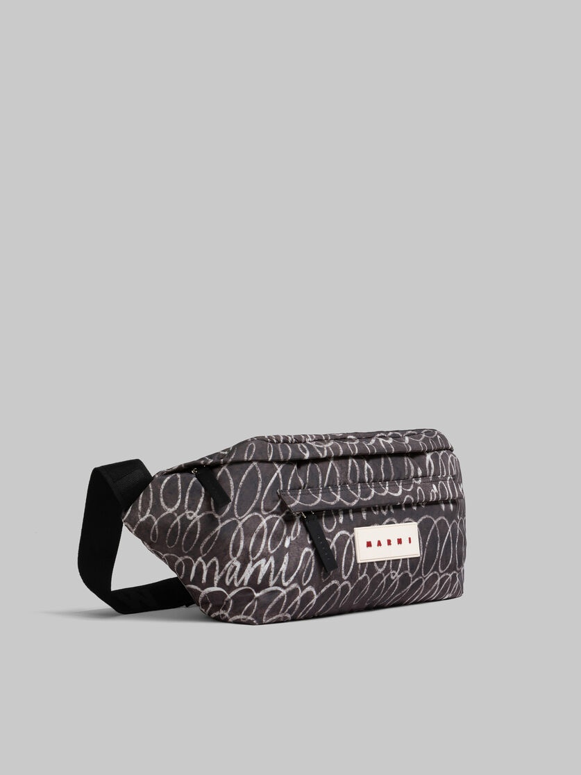 BLACK PUFF BELT BAG WITH MARNI SCRIBBLE PRINT - 6