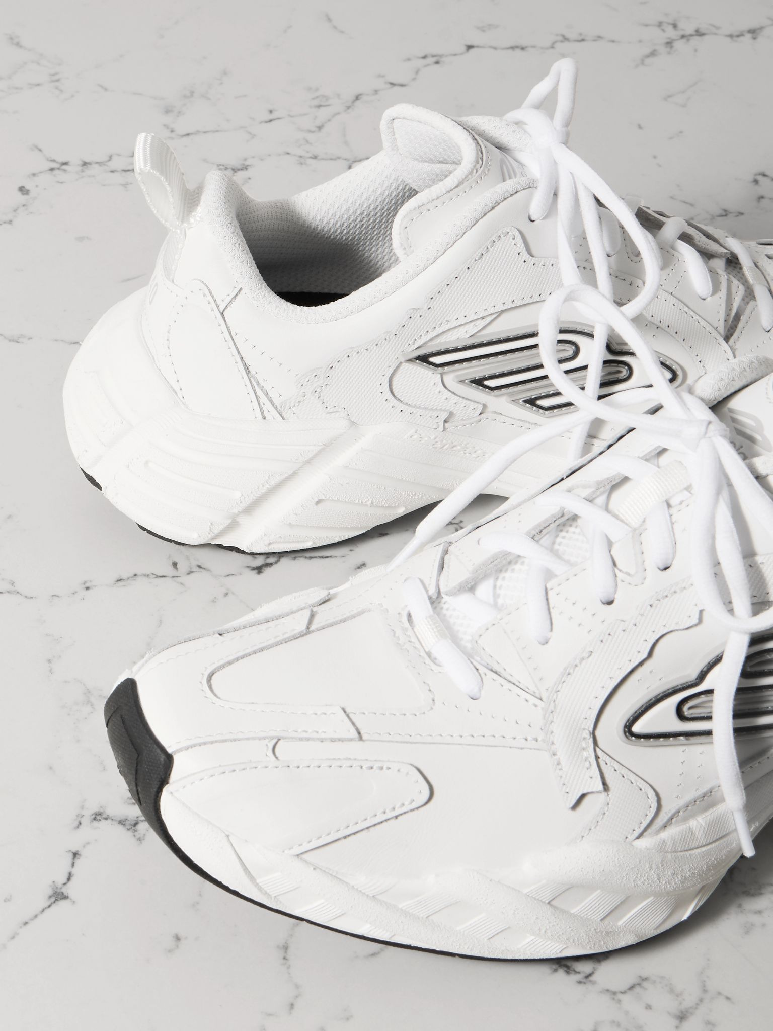 Monday rubber-trimmed leather sneakers White - 4
