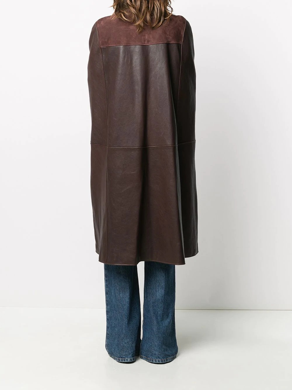 panelled cape coat - 4