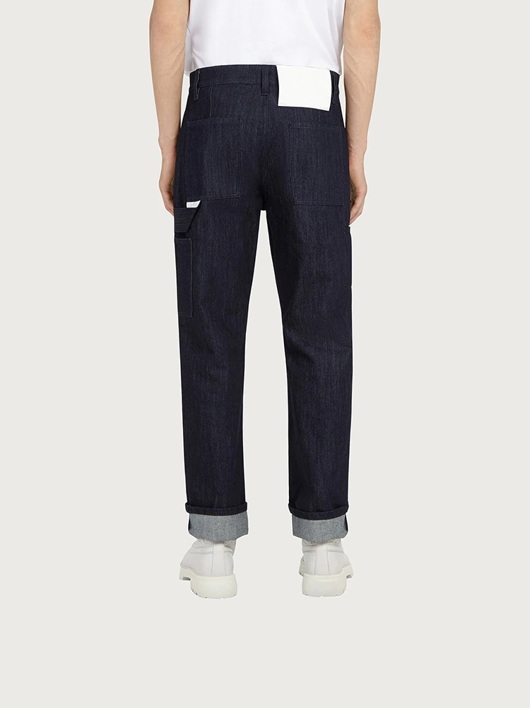 DENIM CARGO PANTS - 4