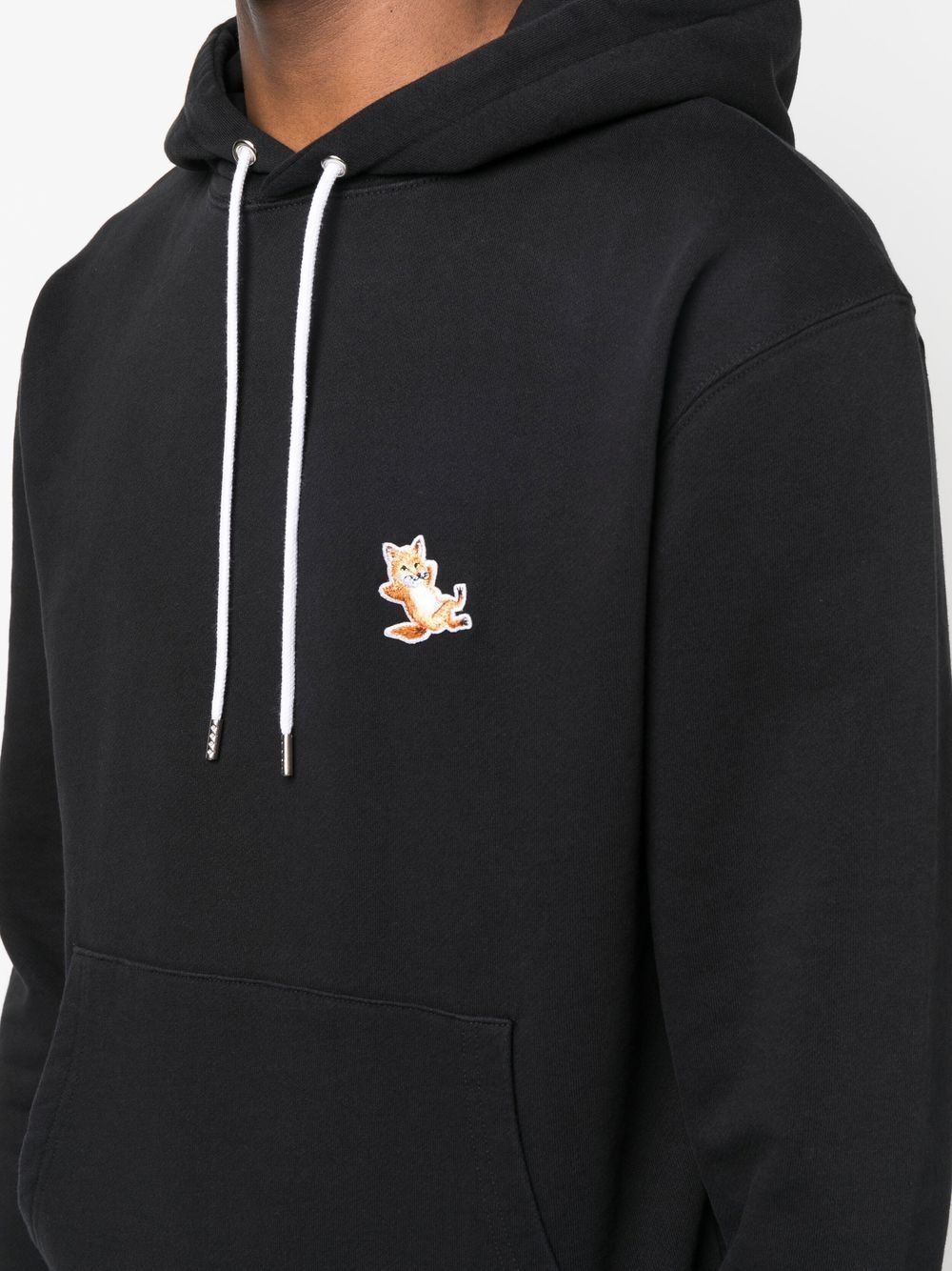 fox-embroidered cotton hoodie - 6