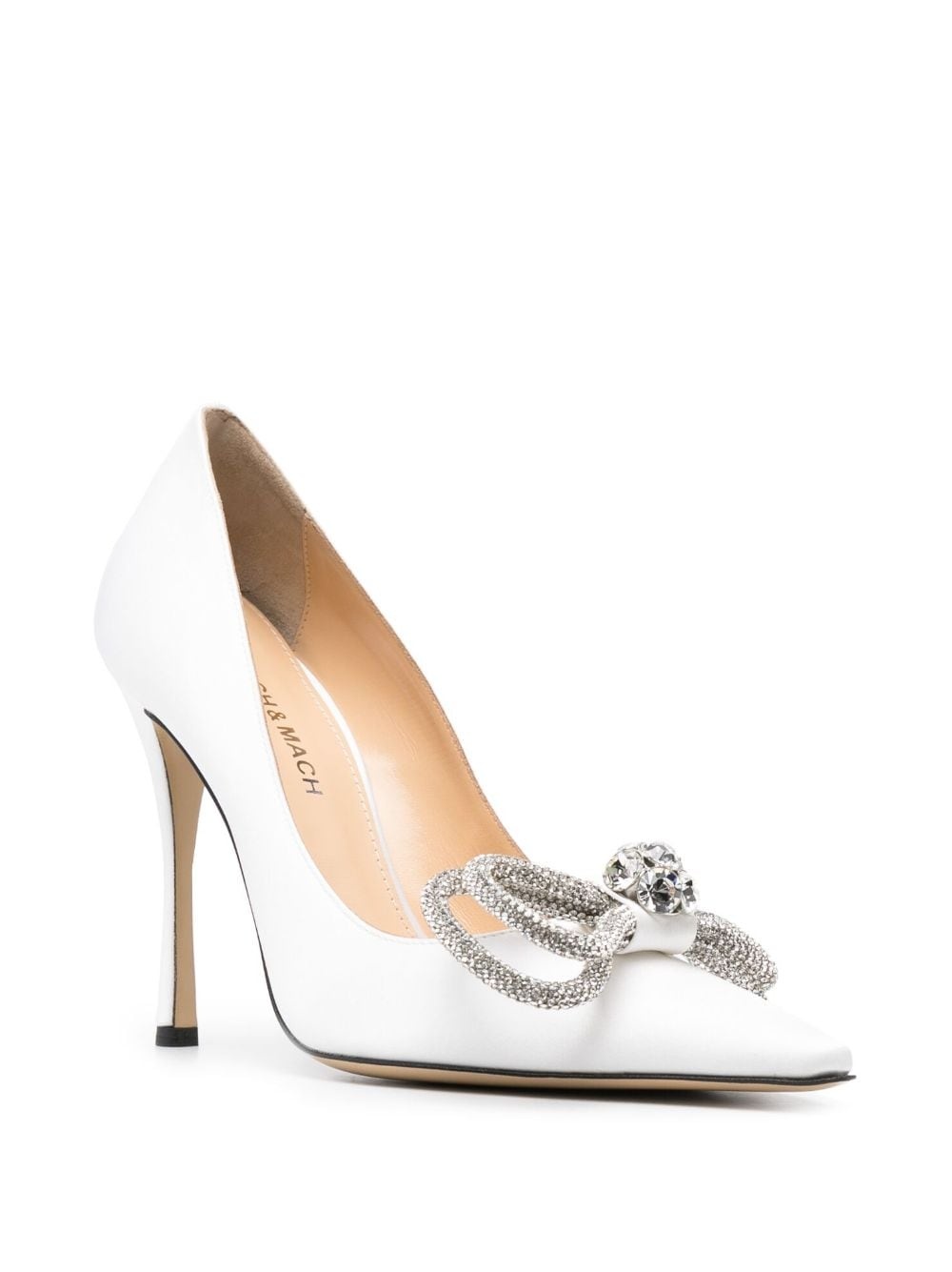 Double Bow 110mm satin pumps - 2