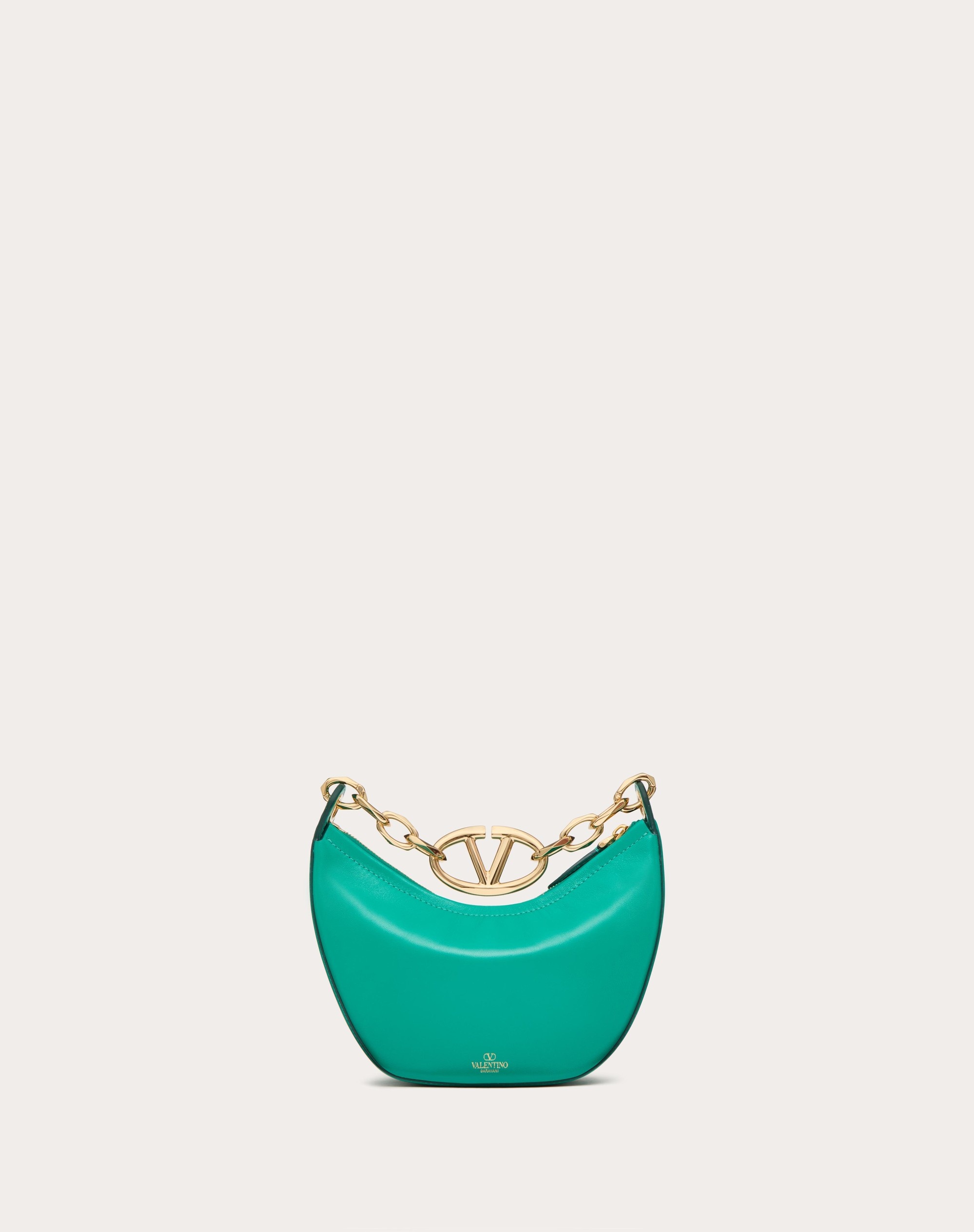 VLOGO MOON MINI HOBO BAG IN NAPPA LEATHER WITH CHAIN - 4