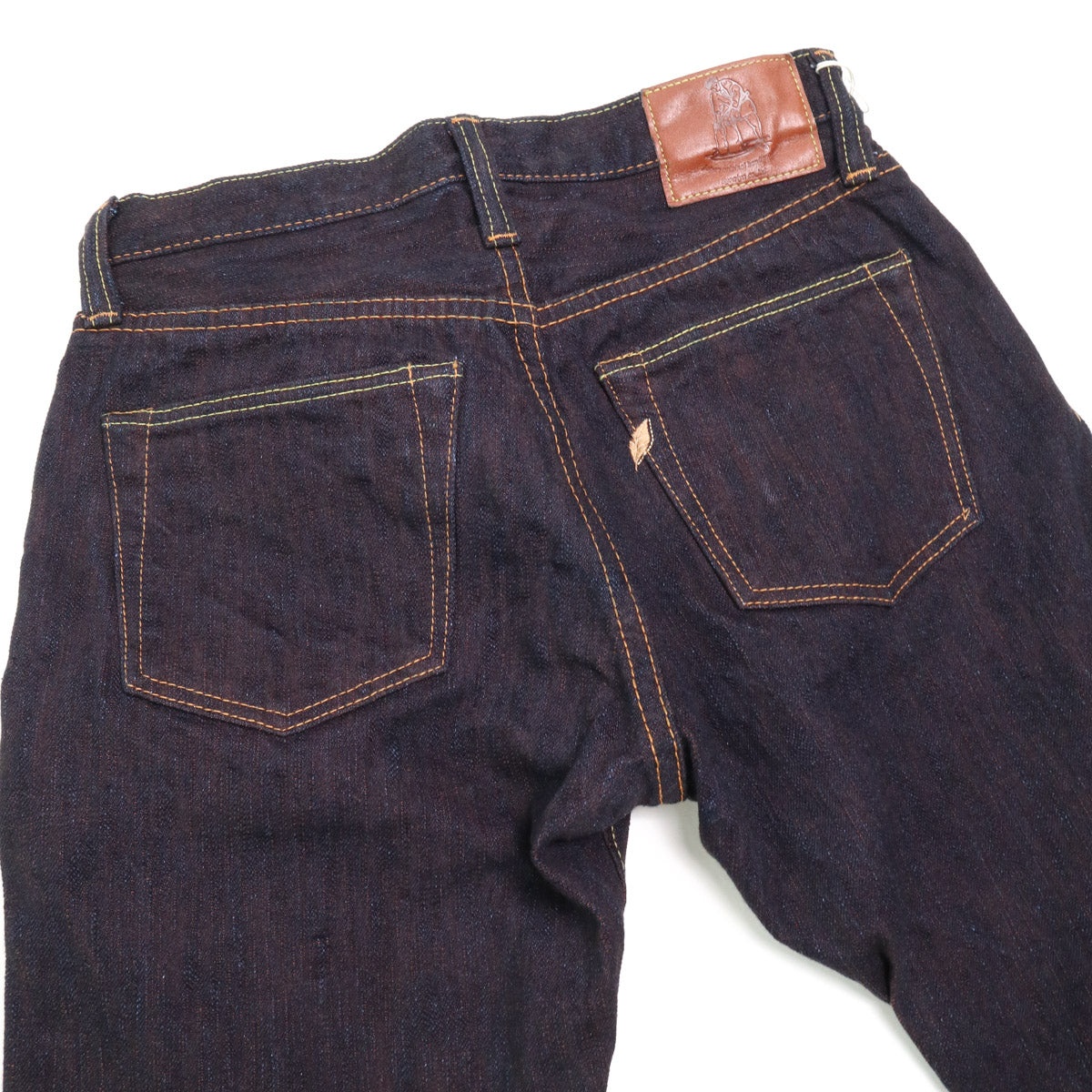 PER-EX-019-ID 15oz  Extra  Slub Relax Taper Indigo x Persimmon - 4