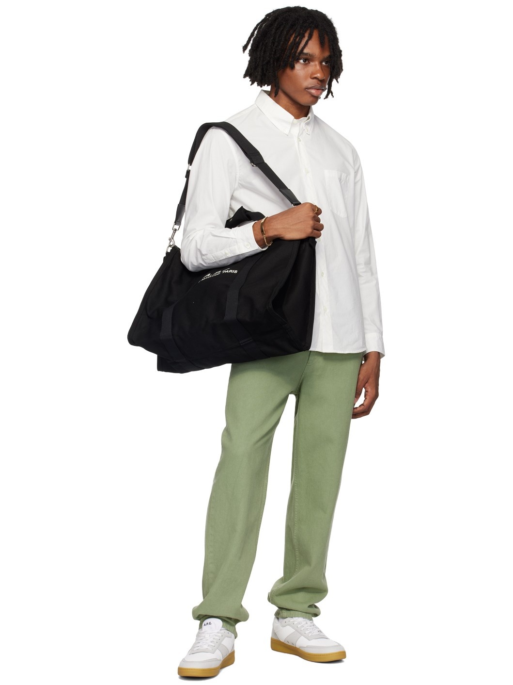 A.P.C. Black Recuperation Gym Weekender Bag ssense REVERSIBLE