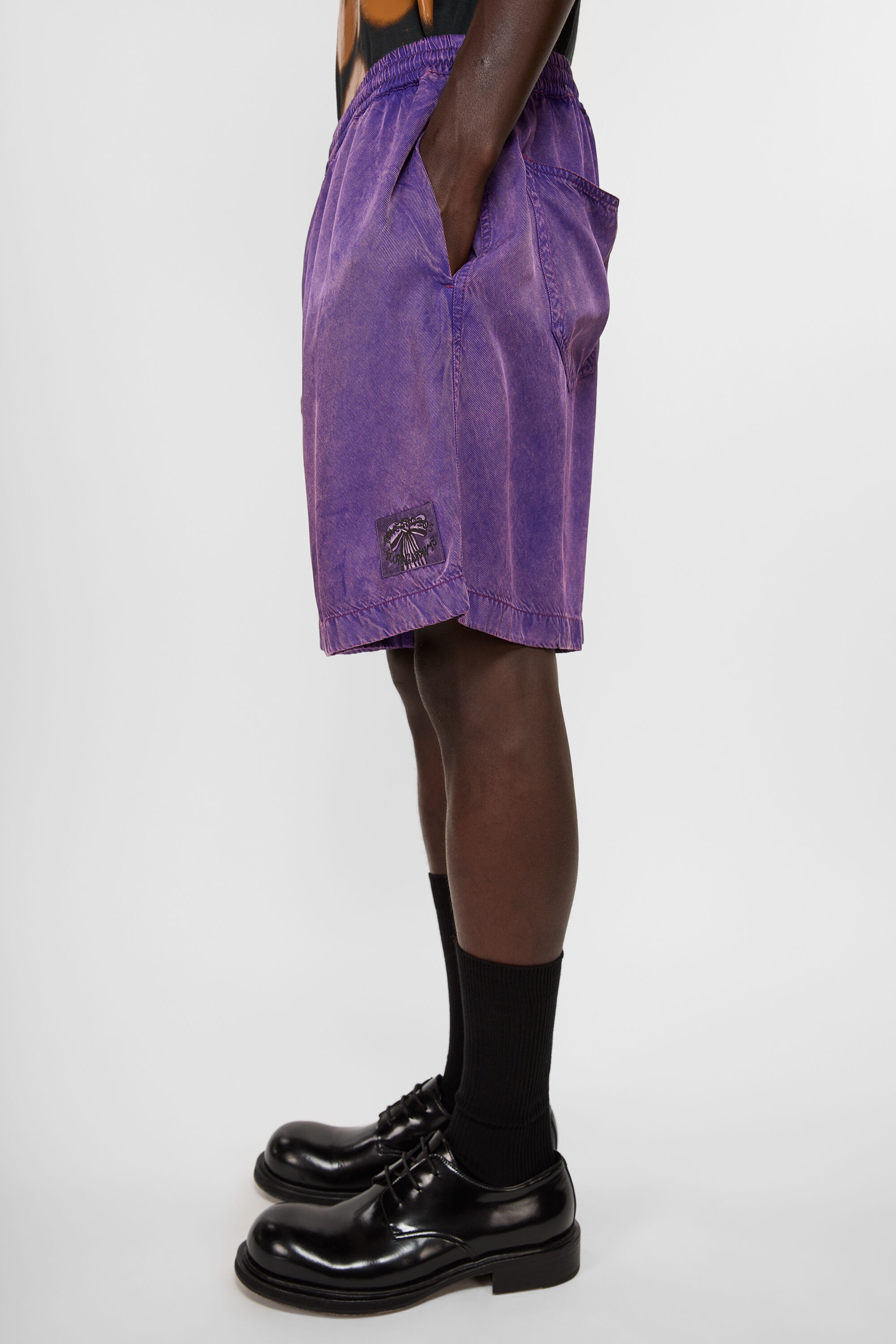 Garment-dyed shorts - Dark purple - 5