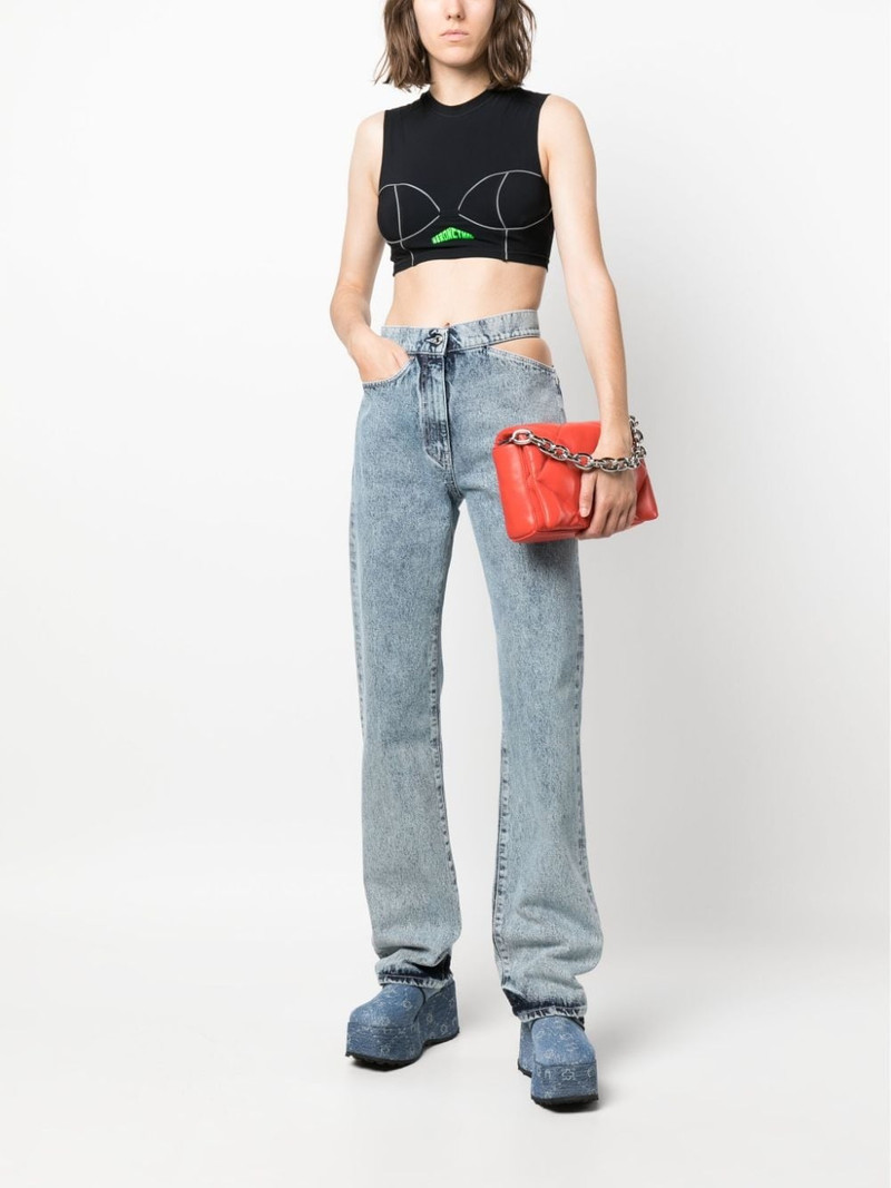 MSGM cut-out straight-leg jeans outlook