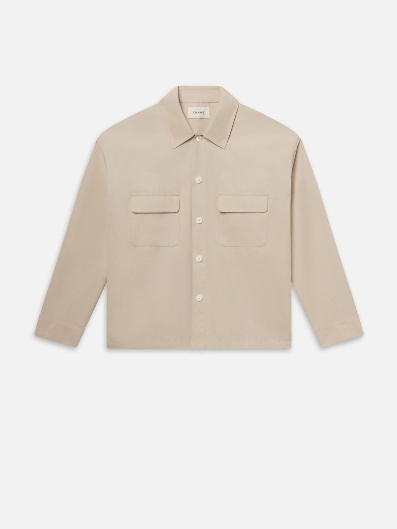 Double Pocket Over Shirt in Light Beige 1