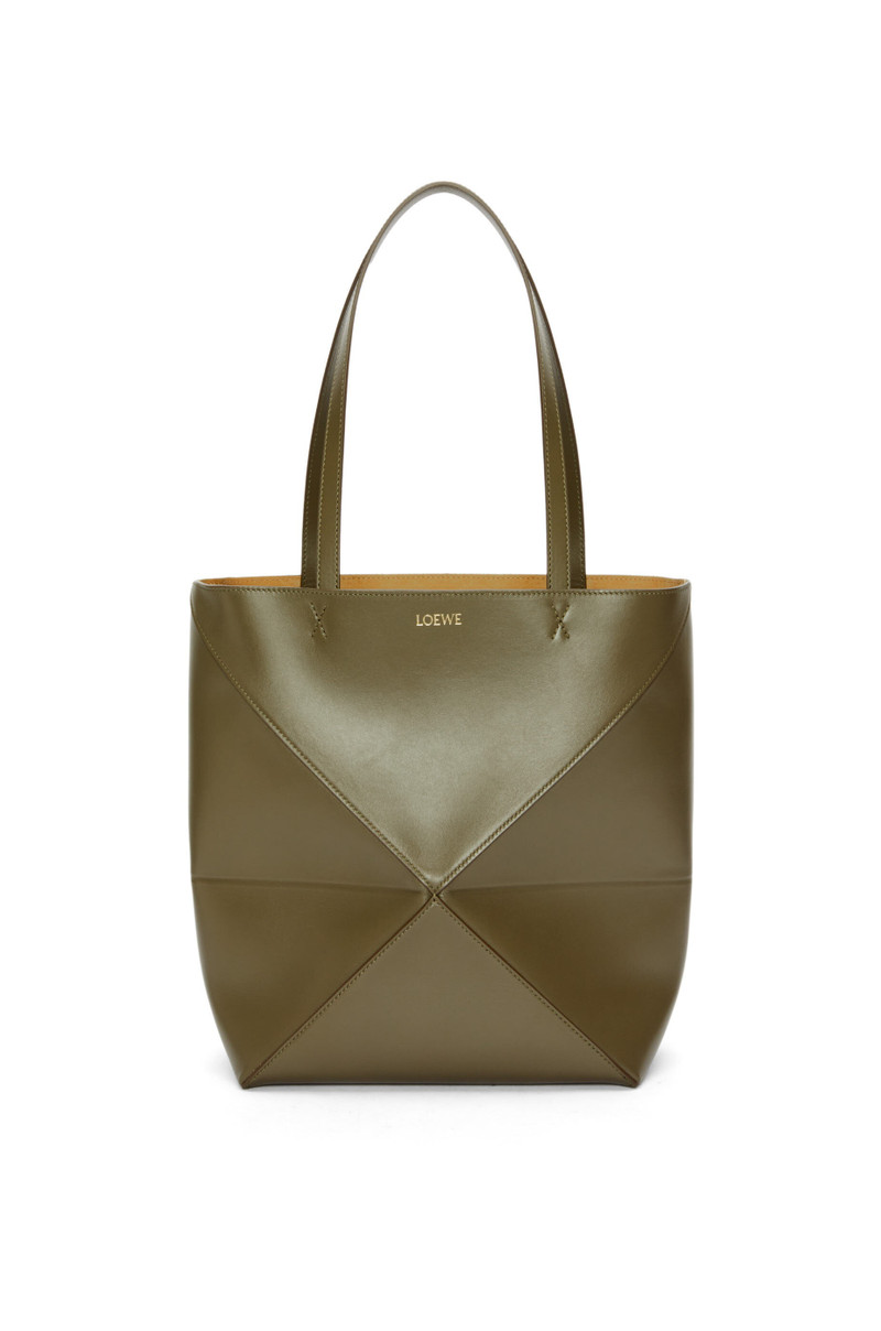 Puzzle Fold Tote in shiny calfskin 1