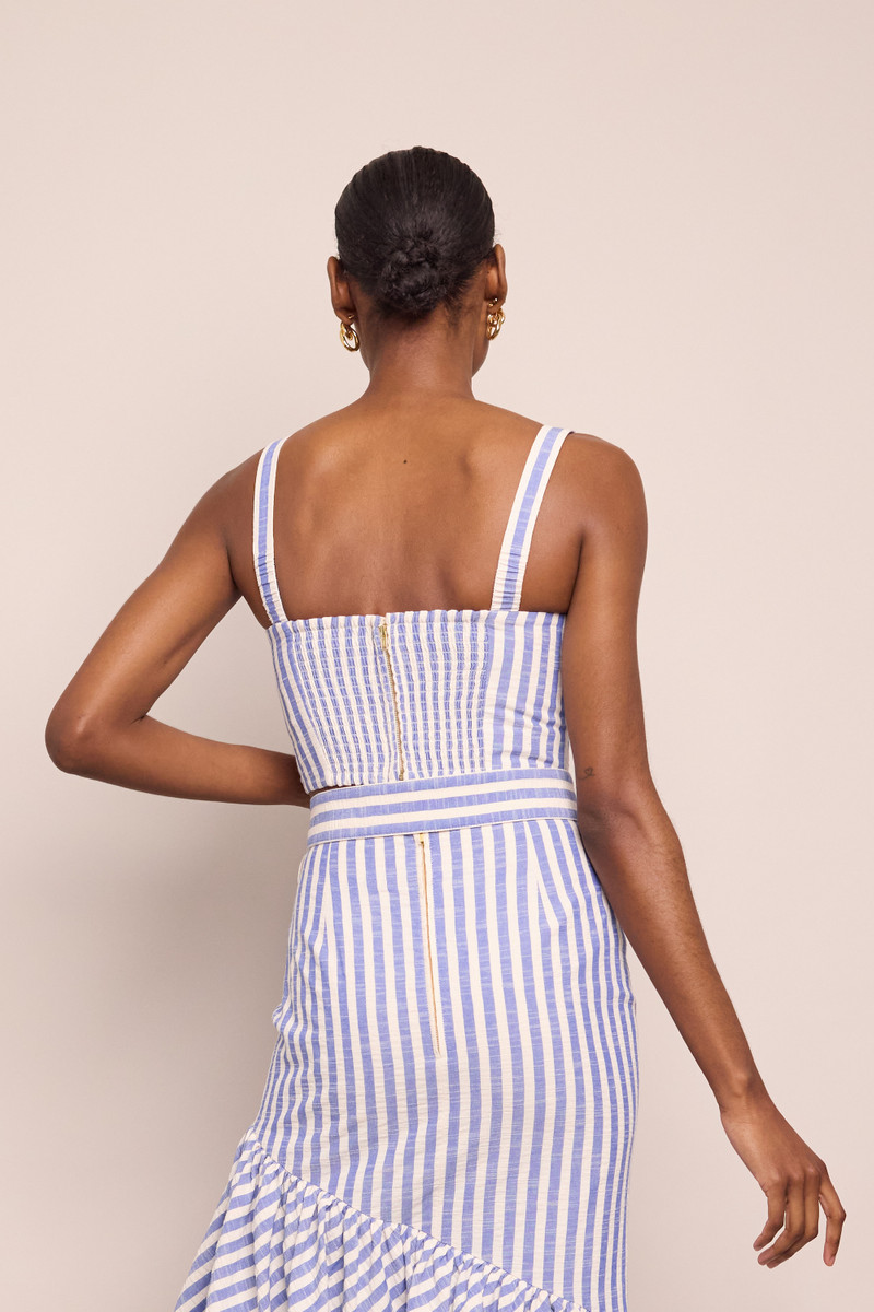 Claudine Top Add To Your Claudine Collection In This Vibrant Blue Stripe 4