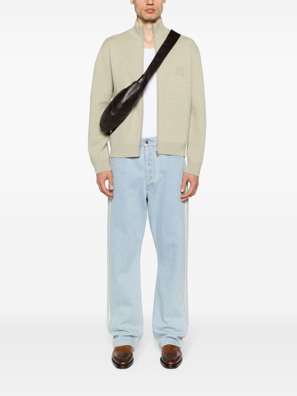 zip-up merino cardigan - 2