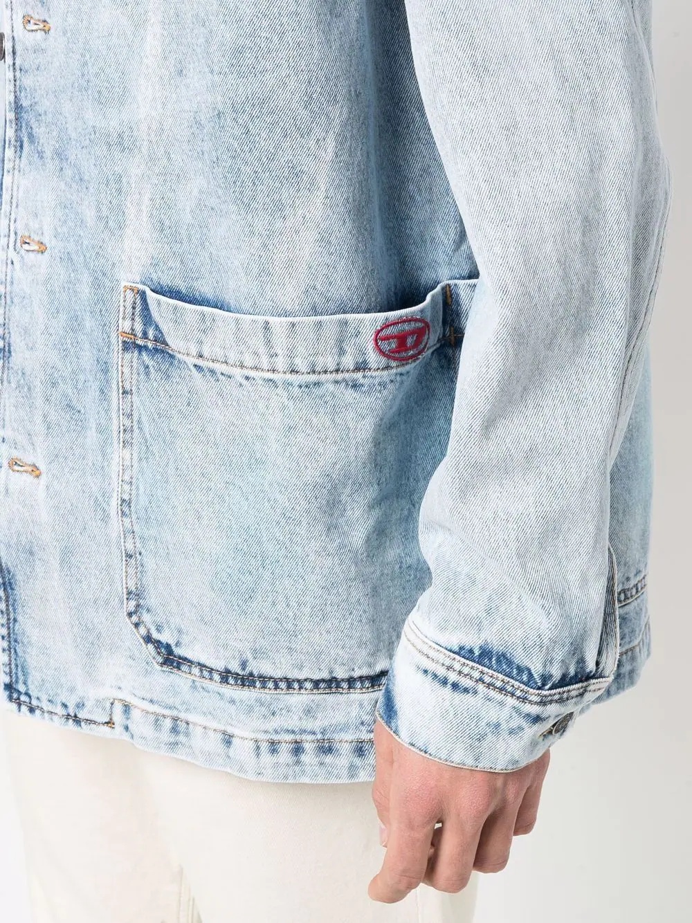 acid-wash denim jacket - 6