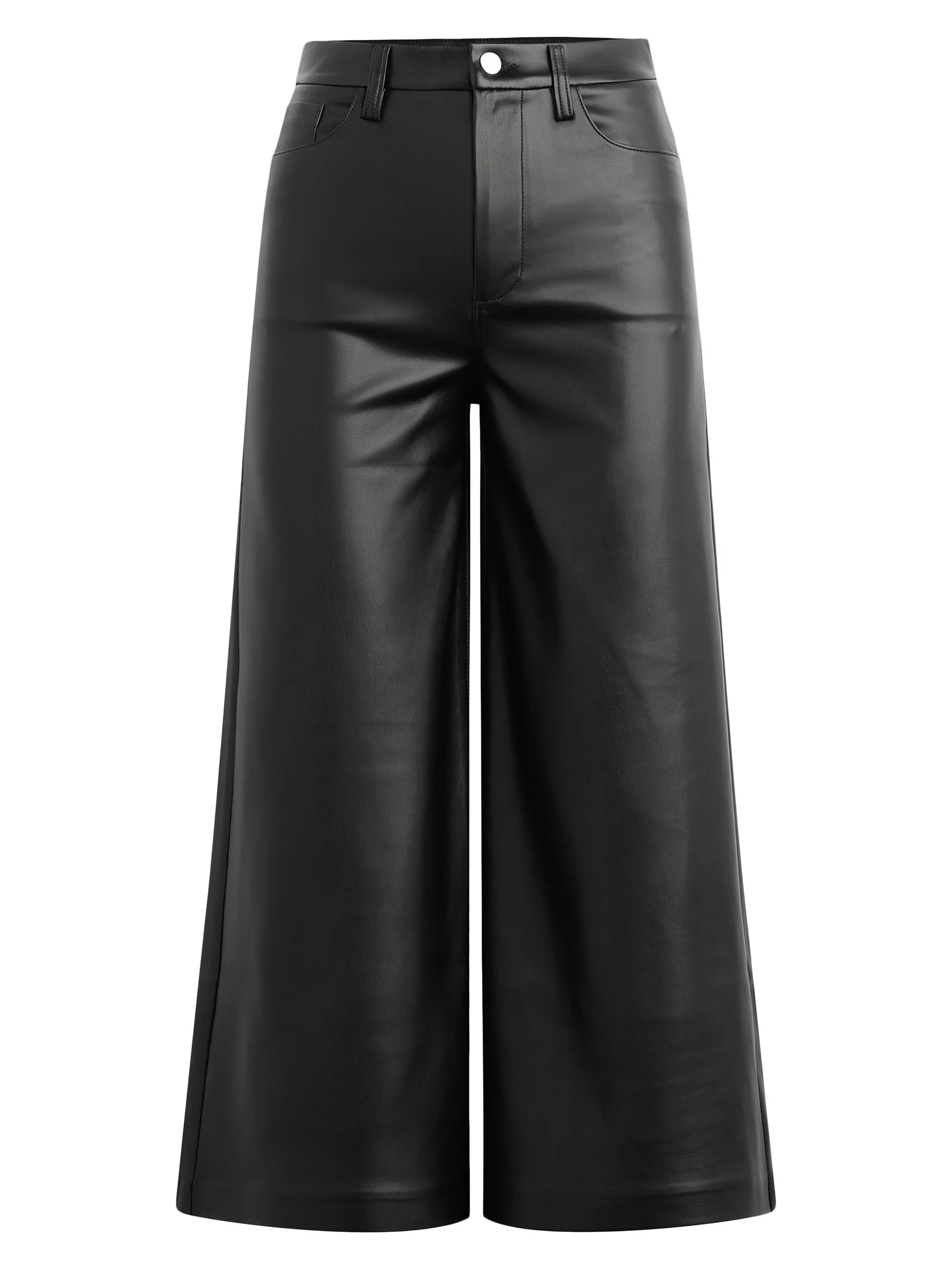 Women's The Faux Leather Culotte Pants - Black - 1