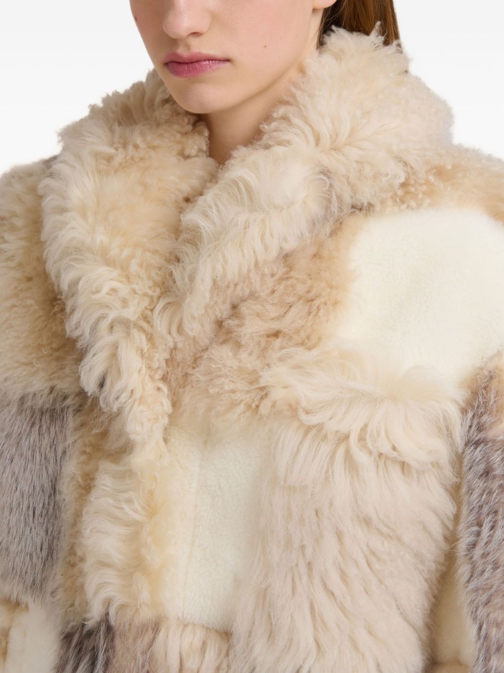 patchwork fur jacket - 6