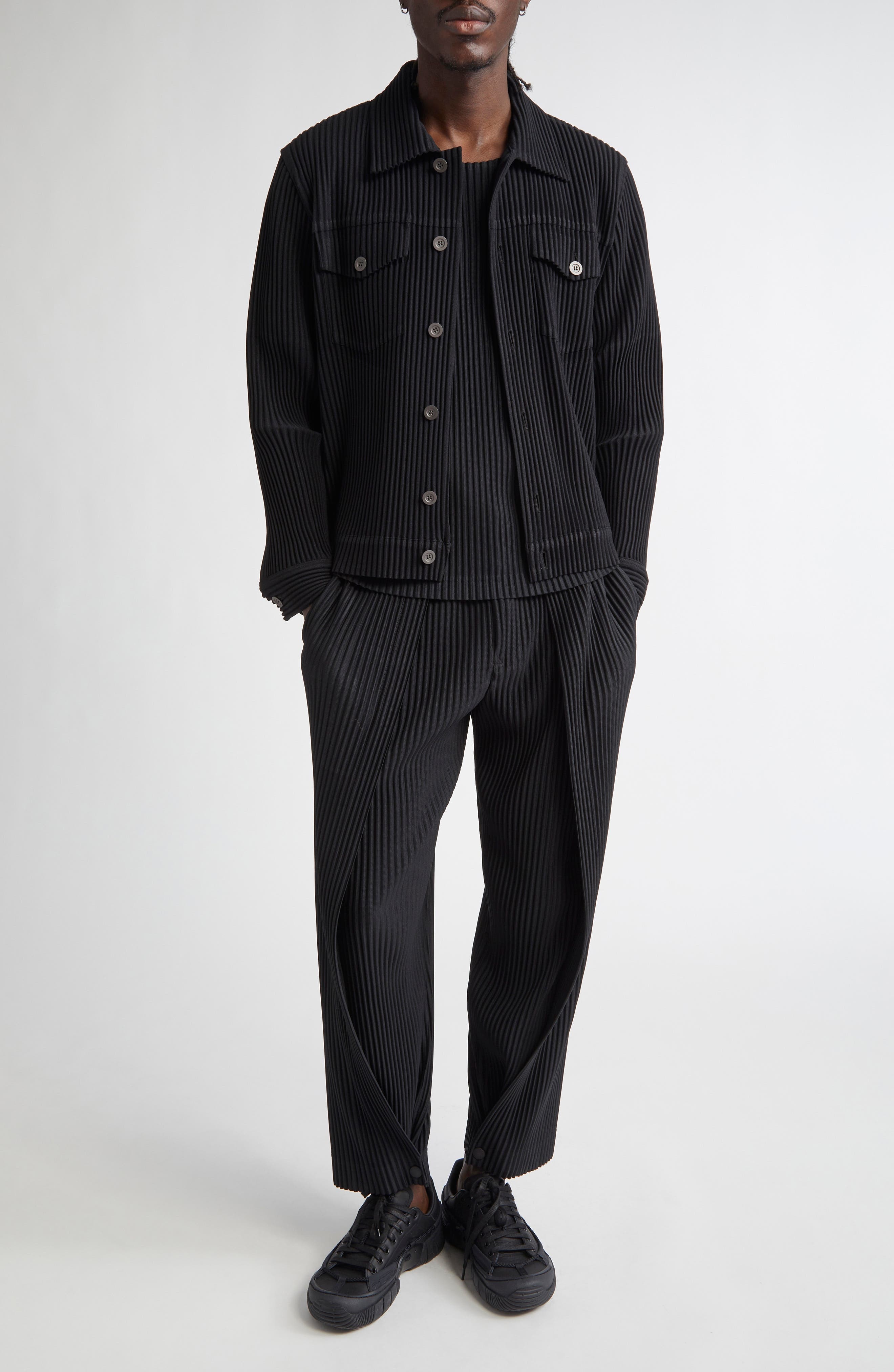Homme Plissé Issey Miyake Bottoms 1 Pleated Straight Leg Pants in Black at Nordstrom - 8
