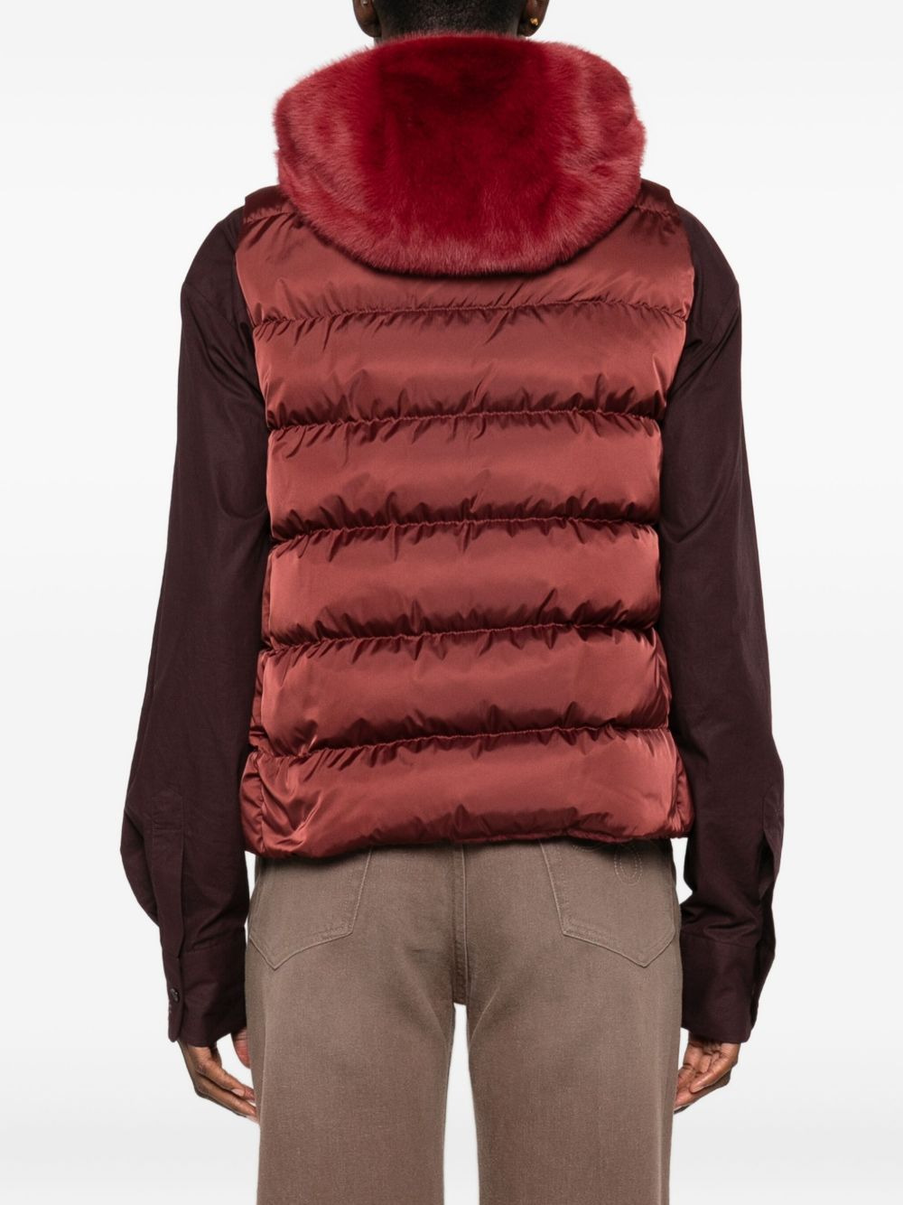 fur-trim gilet - 4
