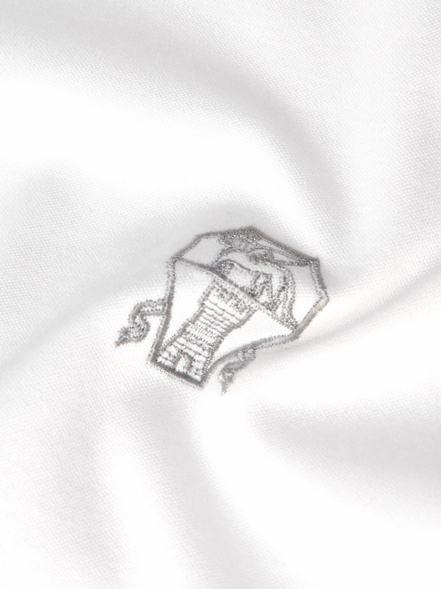Logo-Embroidered Cotton-Jersey T-Shirt White - 5