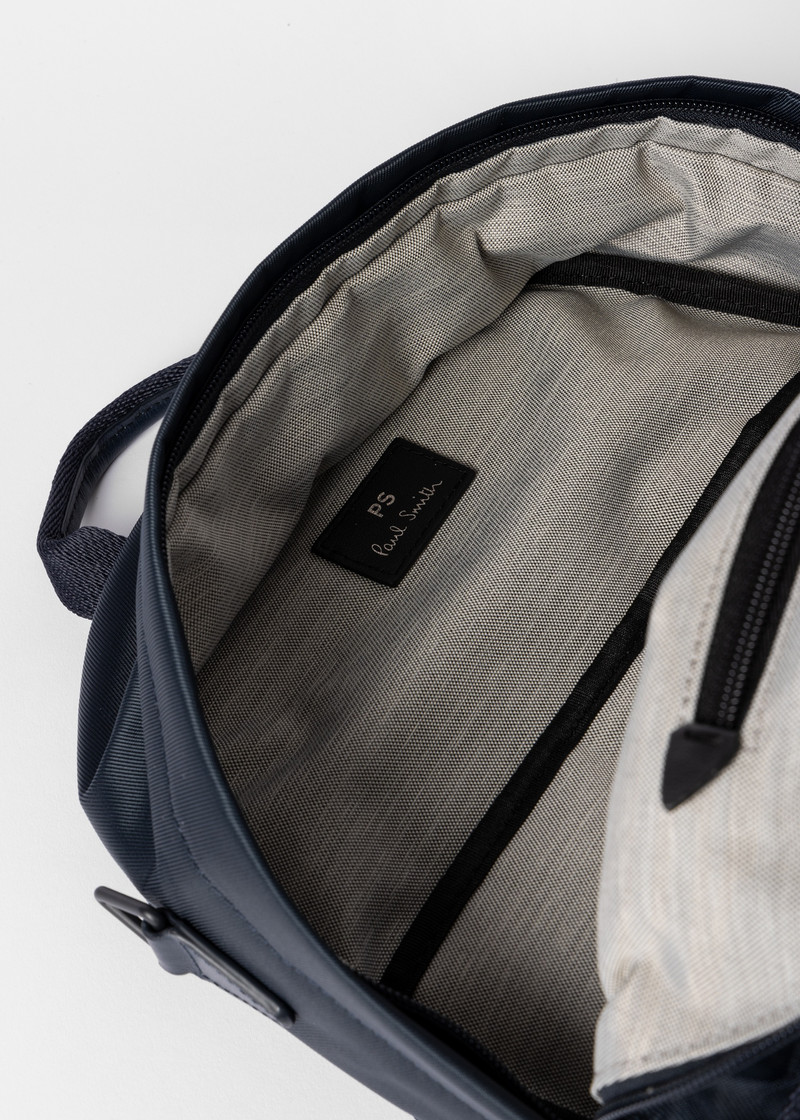 Navy 'Sports Stripe' Nylon Backpack 7