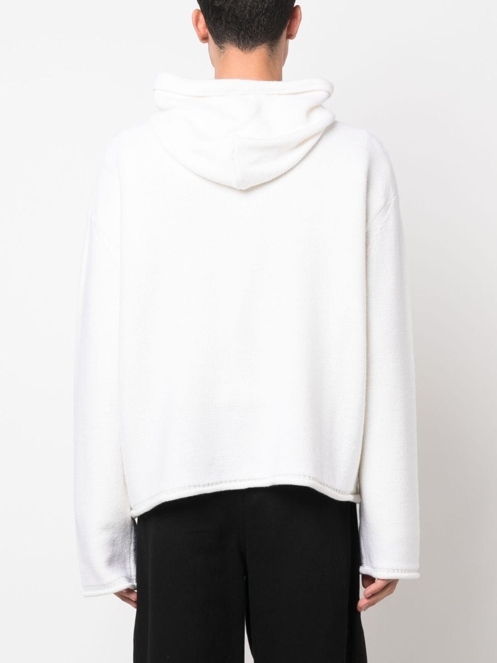 number-motif knitted hoodie - 4