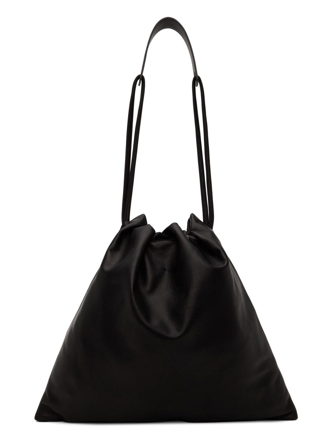 Black Soft Smooth Leather Tote Bag - 1